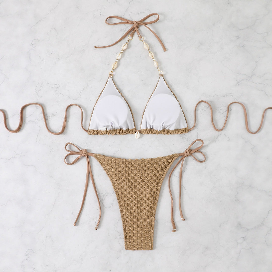 Dame hækle-bikini-sæt med elegante detaljer Skovae