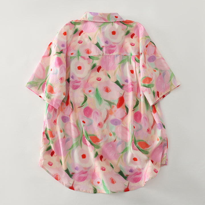 Damebluse med blomsterprint Stilla