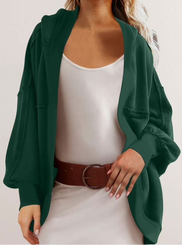 Dame casual oversized hoodie med åben front og luftige ærmer Stiila