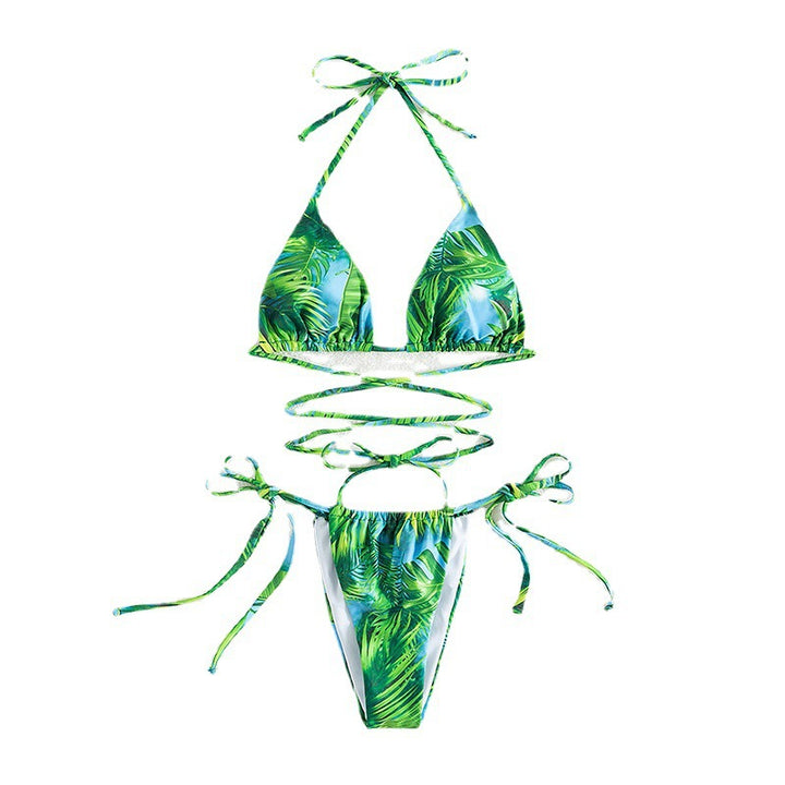 Dame triangel-bikini med raffineret indpakningsdesign Skovae