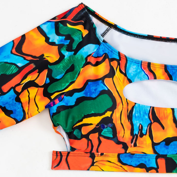 Dame bikini-sæt med langærmet top og frække cut-outs Stilla