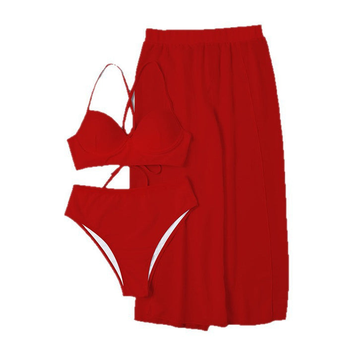 Dame Bikinisæt med elegant indpakningsskørt Skovae
