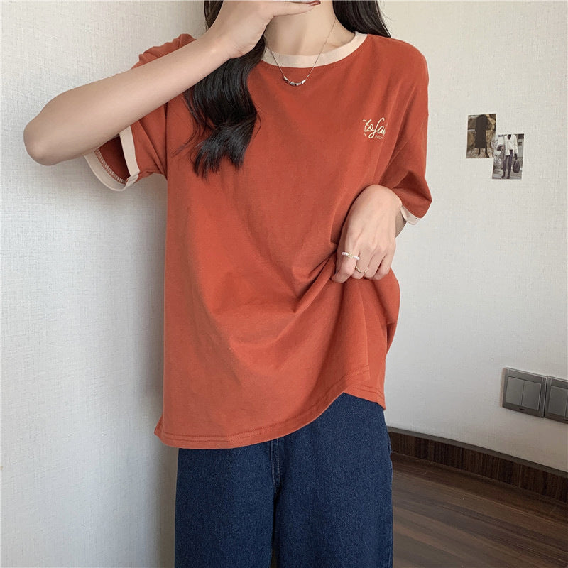 Dame fritid T-shirt med kort ærme og kontrastdetalje Stilla