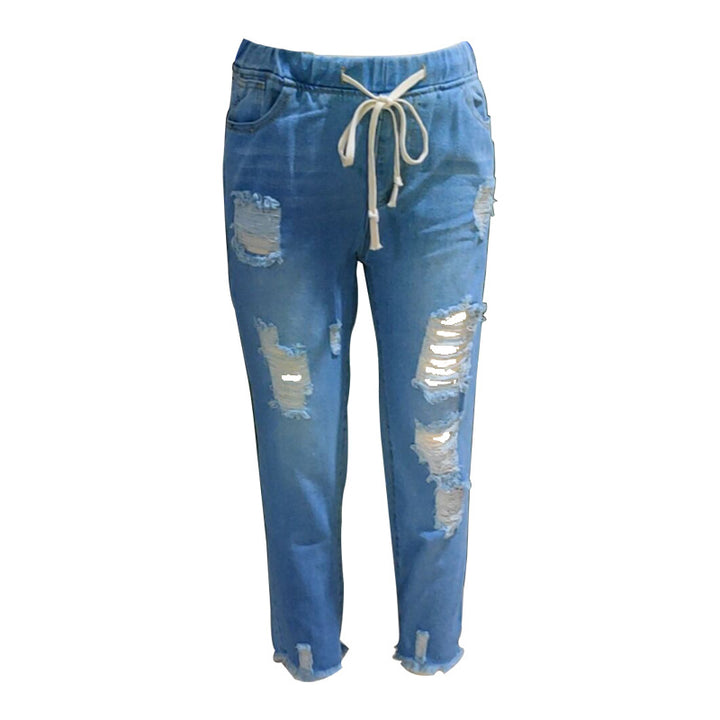 Dame Ripped Jeans i moderne Casual Stil Stilla