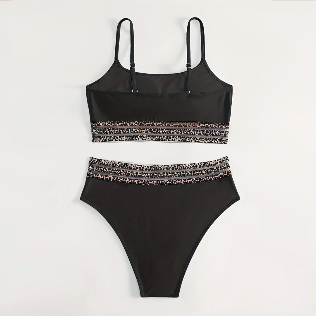 Dame Højtaljede Bikini-sæt med moderigtige Leopardsk_details Skovae