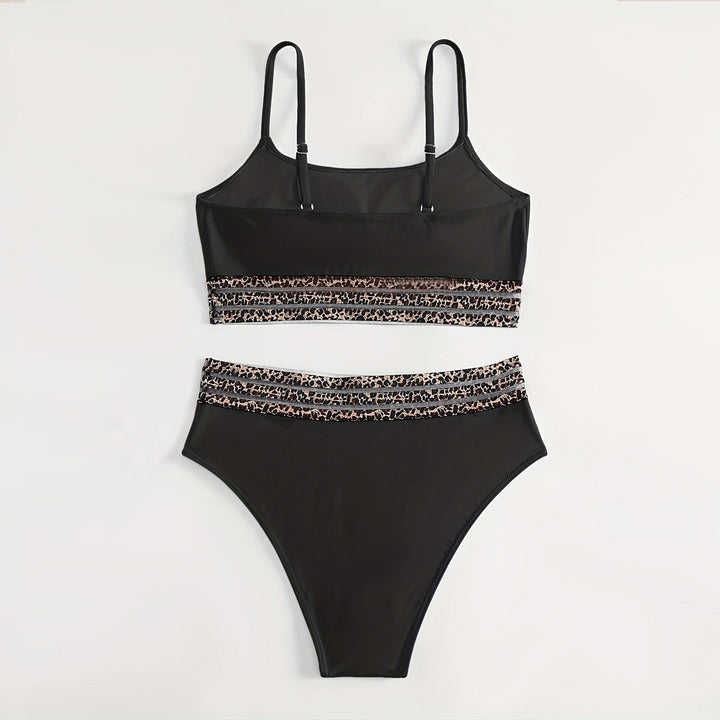 Dame Højtaljede Bikini-sæt med moderigtige Leopardsk_details Skovae