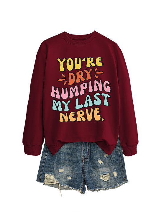 Kvinders sweatshirt med muntert tegneserie slogan og afslappet snit Stilla