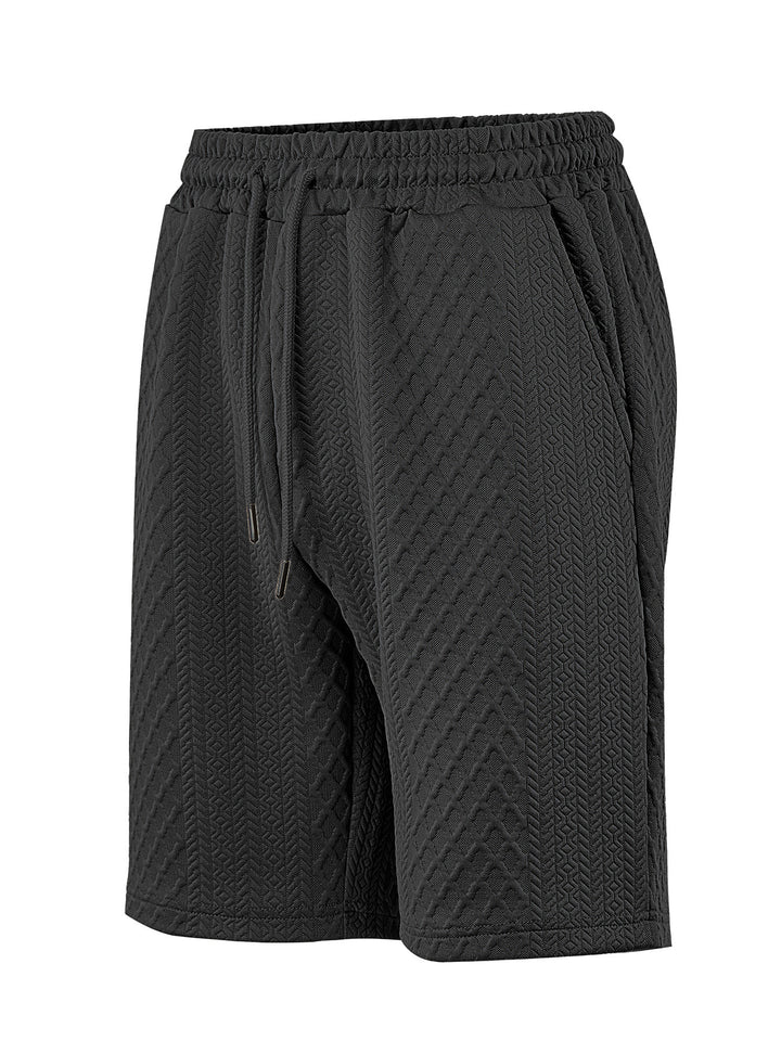 Herren nan strukturerede lounge shorts med elastisk bånd, snøre og sidelommer Skovae