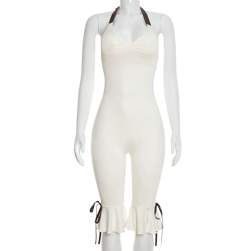 Damer Elegant Overalls med Rüschedetaljer og justerbare stropper Skovae