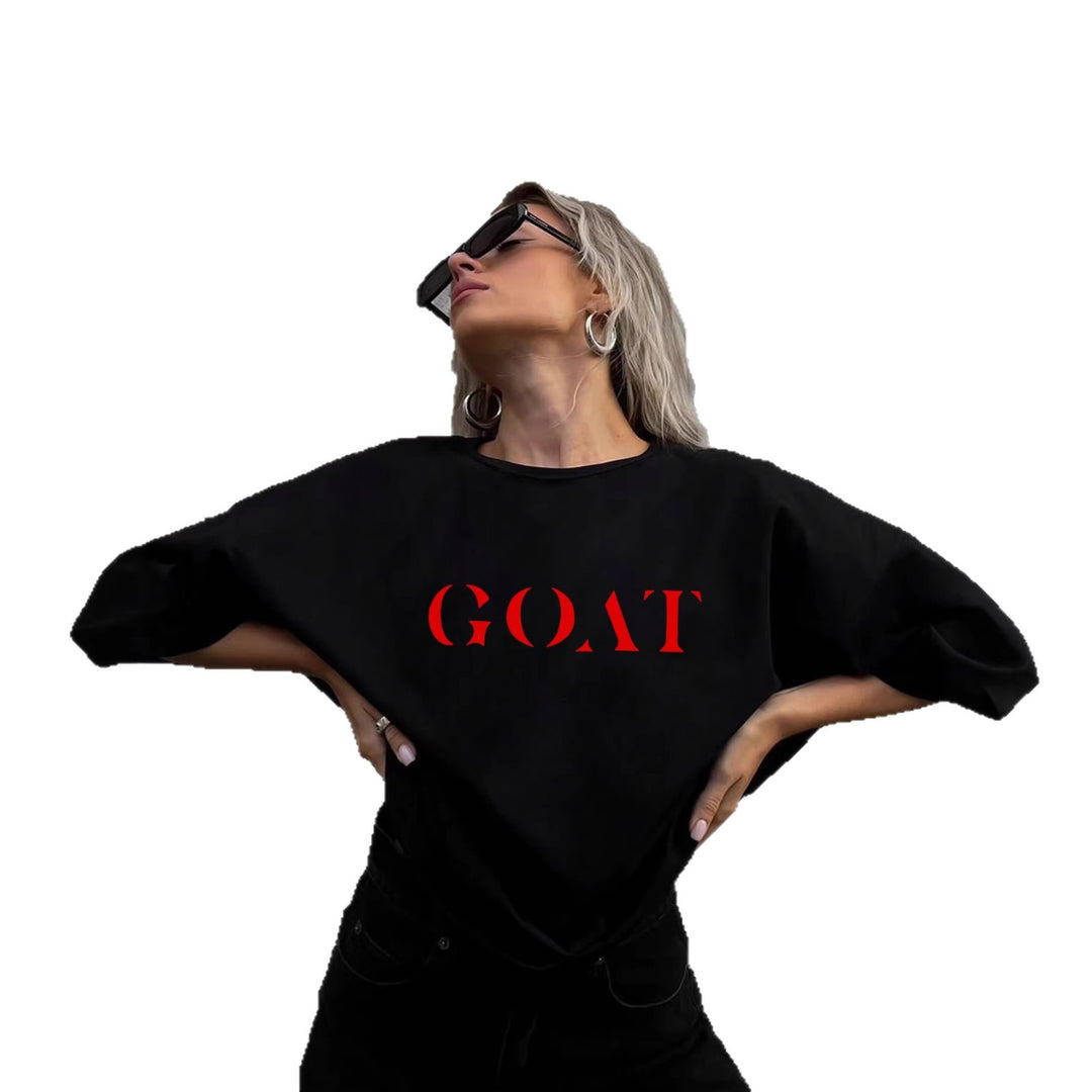 Dame T-shirt med kreativt statementtryk Skovae