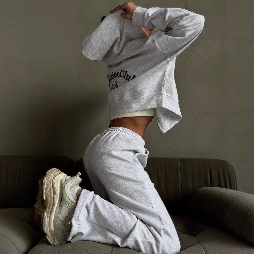 Kvinders Loungewear Sæt med Hoodie og Bred Bukser Stilla