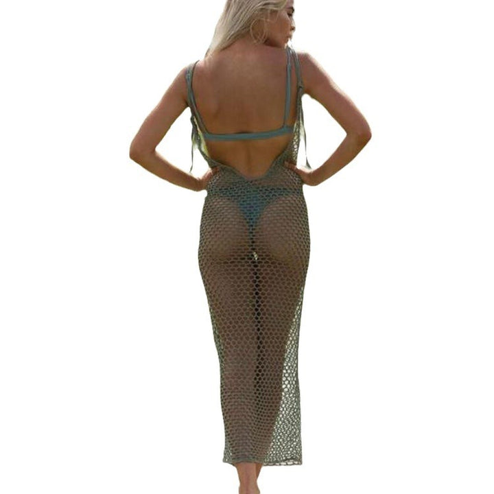 Dame net-strandkjole i trendy makramee design Skovae