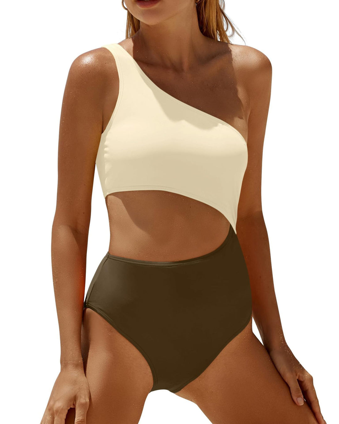 Femme En-skulder Cut-Out Énteiler Badedragt Stilla