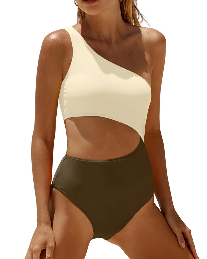 Femme En-skulder Cut-Out Énteiler Badedragt Stilla