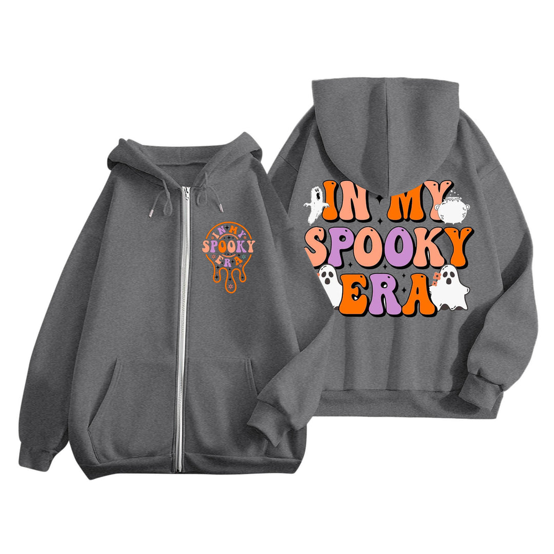 Kvinders hoodie med creepy print og kængurulommer Stilla