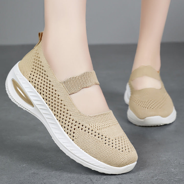 Dame Lettere og åndbare komfort-sneakers med elastisk rem Stilla