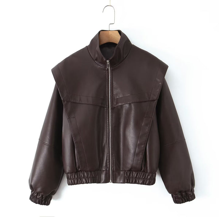 Kvinders fashionable bikerjakke med elastiske manchetter Stilla