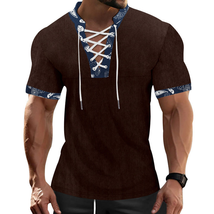 Herrer afslappet overdel med moderne snøre detaljer og kontrastfarvede ærmer Stilla
