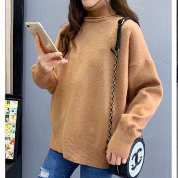 Kvinders chunky striktrøje med høj krave og oversized fit Stilla