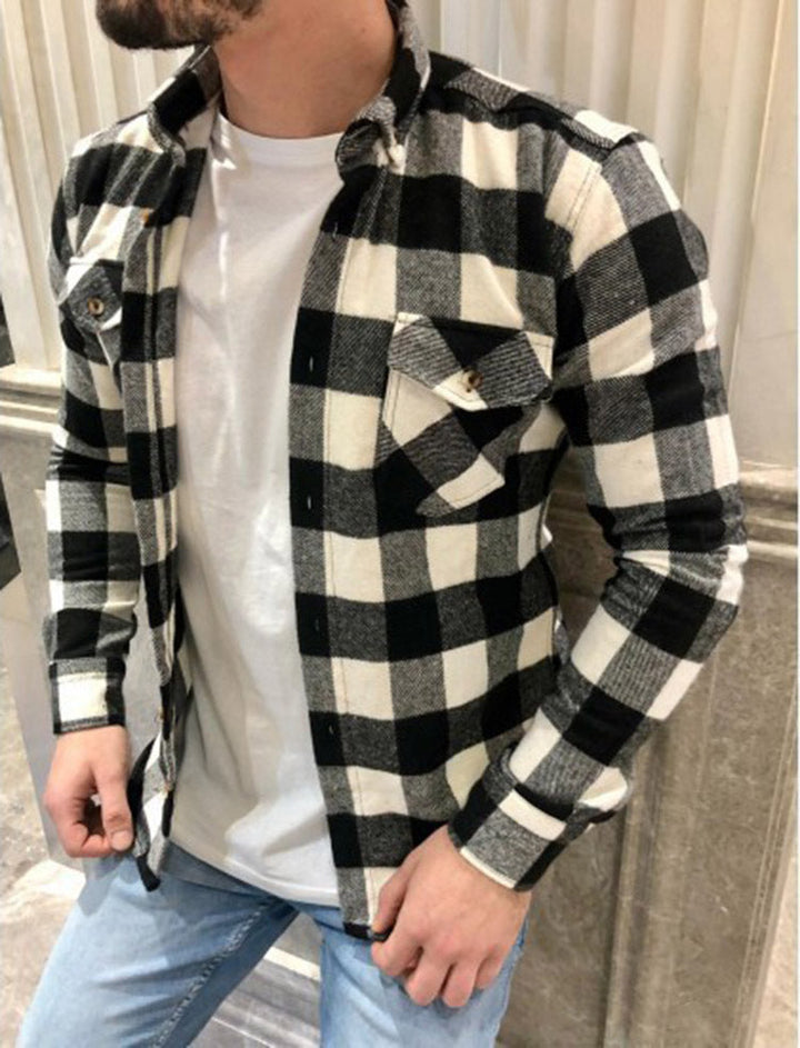 Stilla | Skjorte Ternede Flannel Relaxed Fit Langærmet Med Brystlommer
