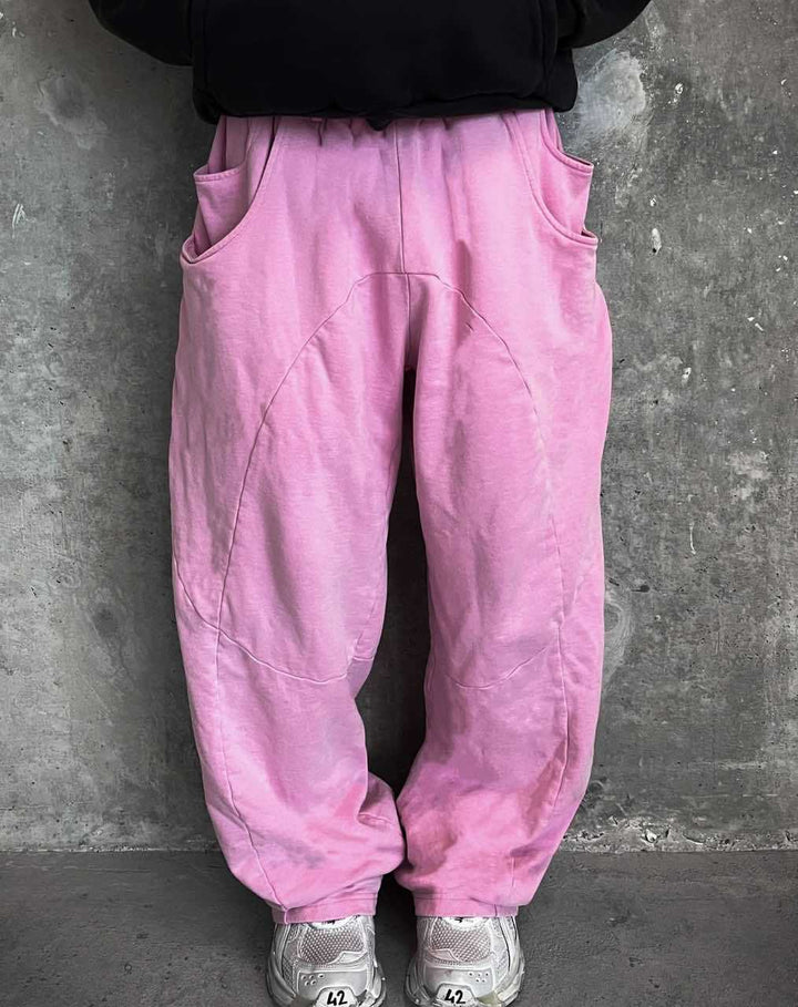 Herren nan Oversize-fritidsjogger med bølgede syninger, snoretræk og elastiske benafslutninger Skovae