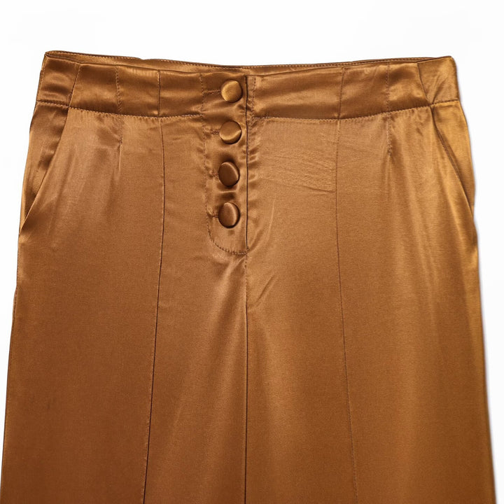 Dame elegant culotte-bukser med knapdetaljer og høj talje Skovae