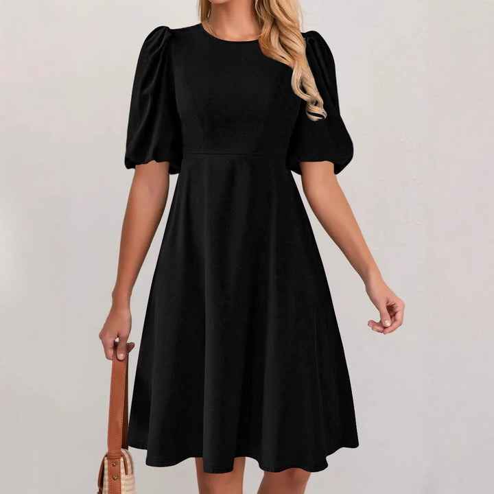 Dame Elegant Puffærmer A-linje Kjole Stilla