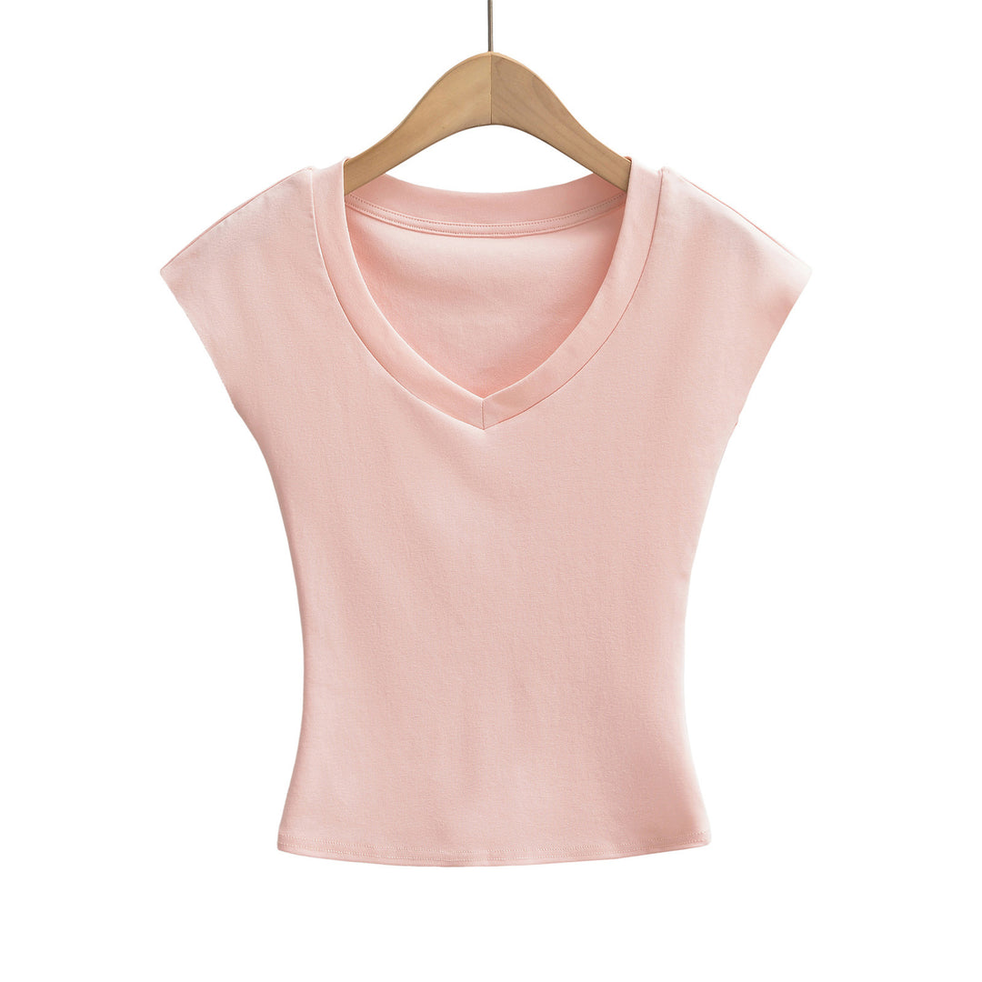 Dame Korte Ærmer V-Hals T-Shirt Stilla