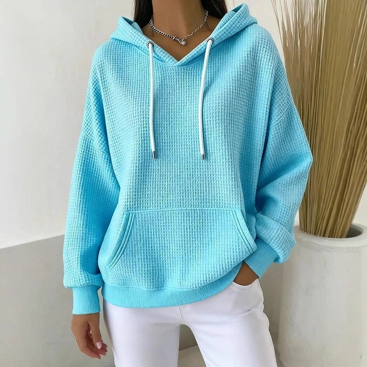 Dame casual hoodie med tekstureret stof Stilla