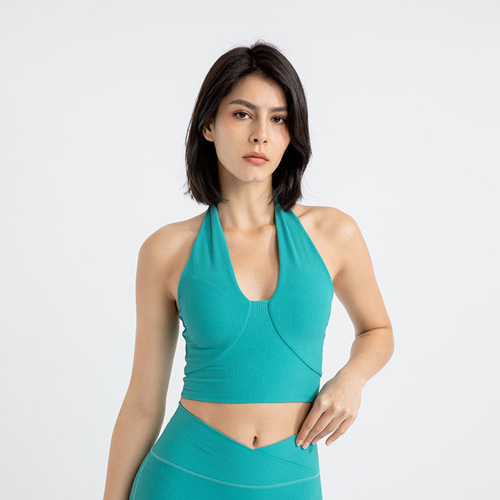 Stilla | Running Sports Bra Rygløs Halterneck Yoga Top Til Kvinder