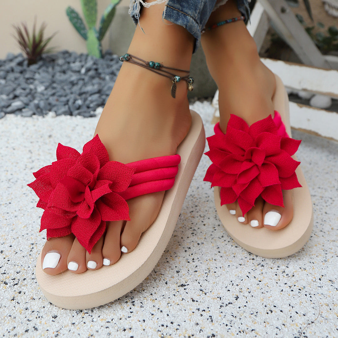 Dame Elegant Tåsplit Sandaler med blomstret design Stilla