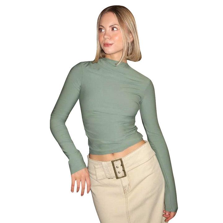 Femme Raffung Langærmet Stretch Top Stilla