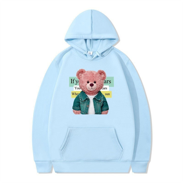 Women Hoodie med sødt bjørnemotiv Skovae
