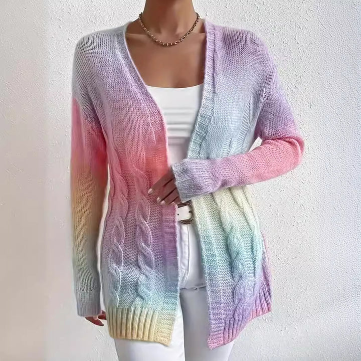 Kvinders cardigan i moderne gradientfarver Stilla