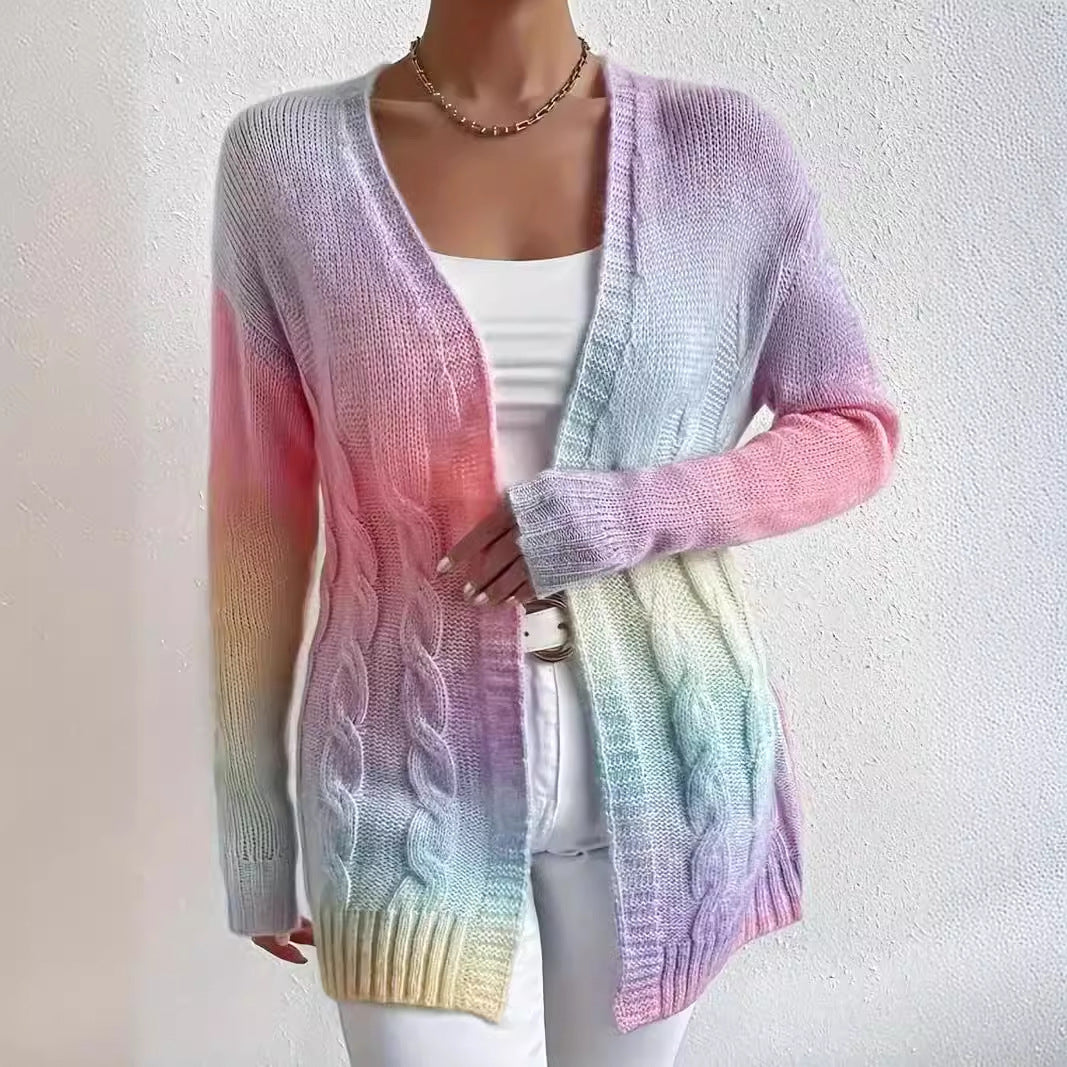 Kvinders cardigan i moderne gradientfarver Stilla