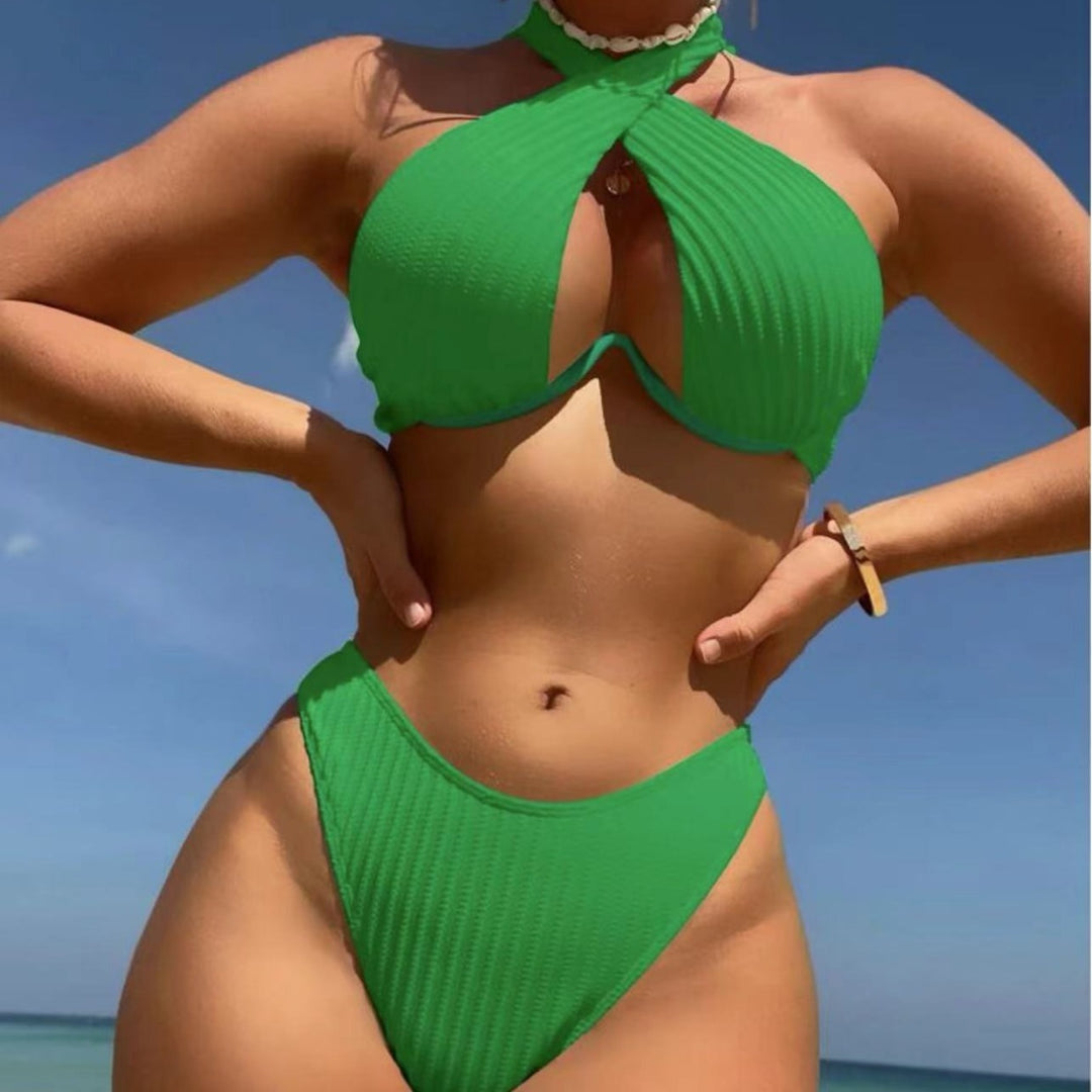 Dame Bikini-sæt med spændende snit og høj benudskæring Stilla