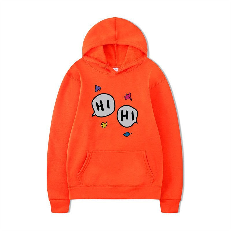 Dame hoodie med kreativt tegneserie design og kenguru lomme Skovae