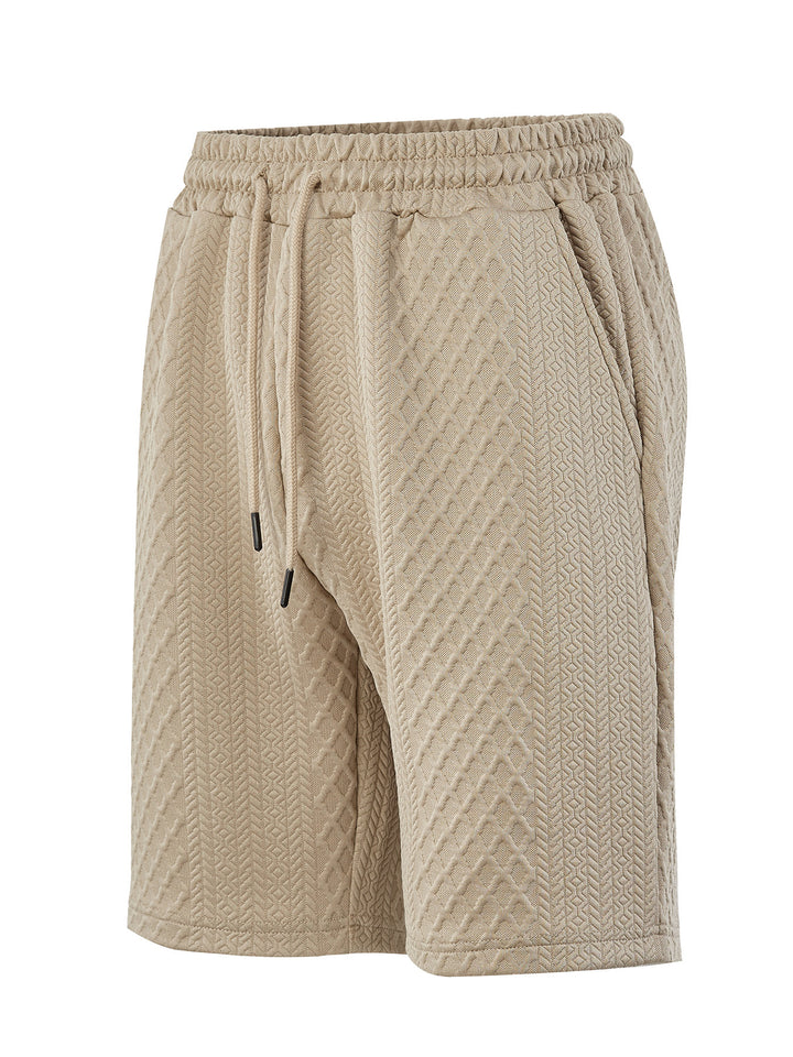 Herren nan strukturerede lounge shorts med elastisk bånd, snøre og sidelommer Skovae