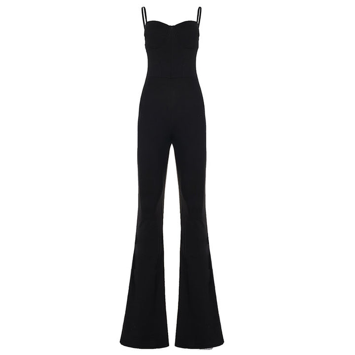 Dame Flared Jumpsuit med stropløs top og figursyet silhuet Skovae
