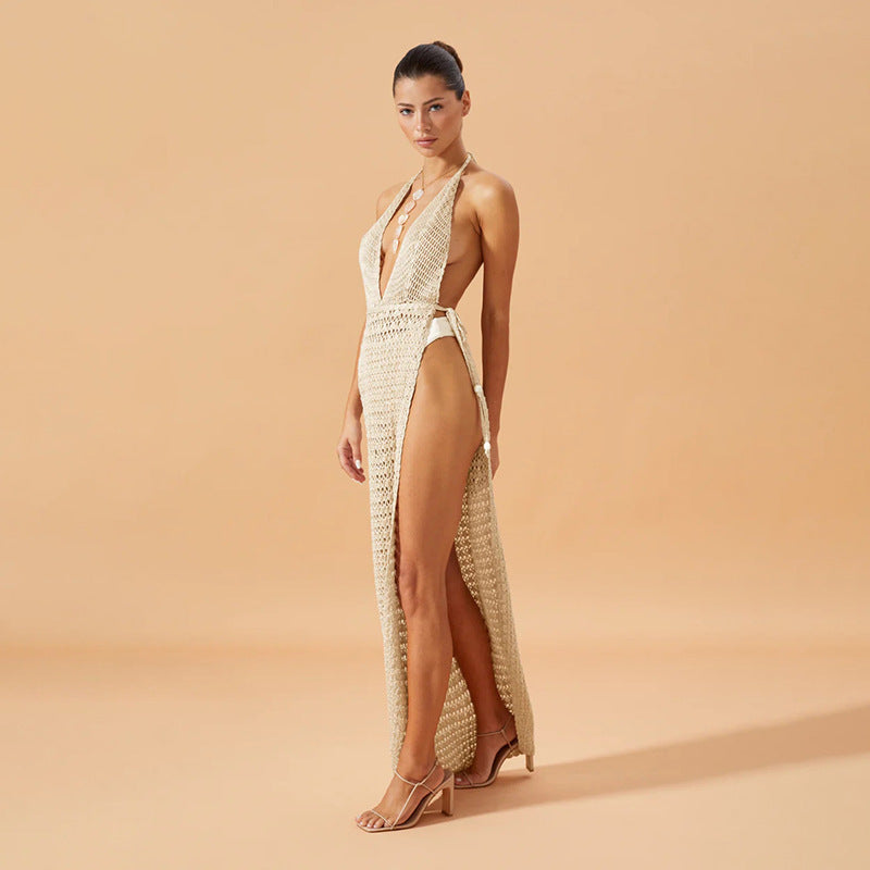 Dame figursyet netkjole med raffineret mønster Skovae