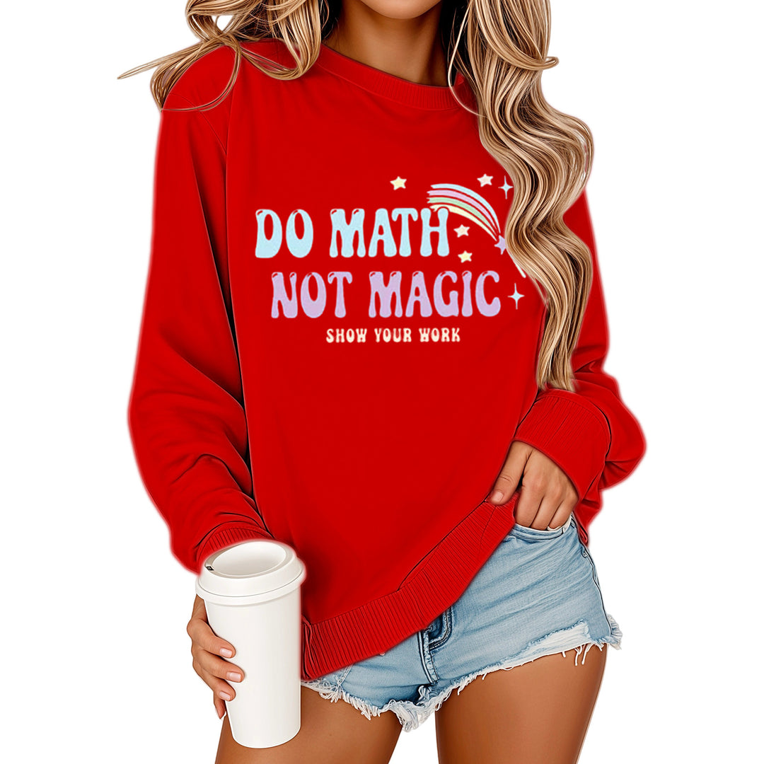 Kvinders sweatshirt med motiverende matematiktryk og afslappet pasform Stilla