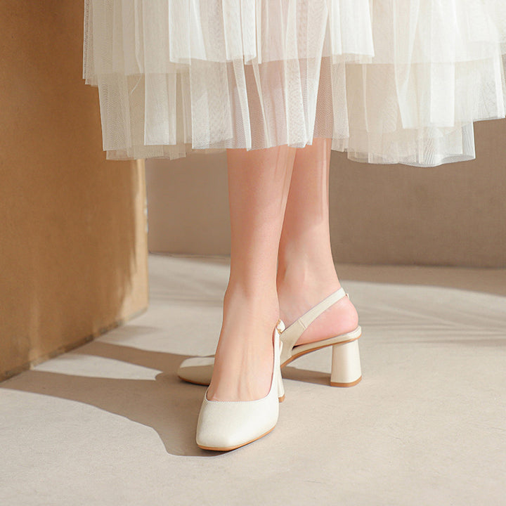 Dame Slingback Blokhæl Pumps Stilla