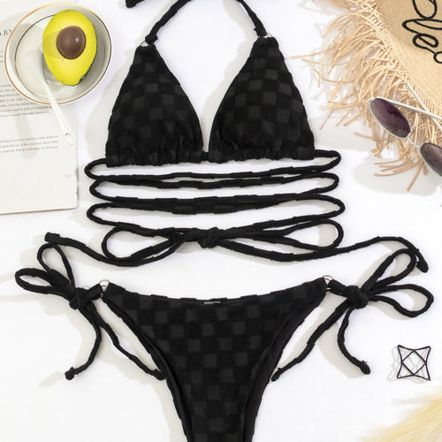 Dame Triangel-Bikini med raffinerede bindeelementer Skovae