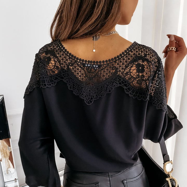 Dame Elegant Spids Bluse Stilla