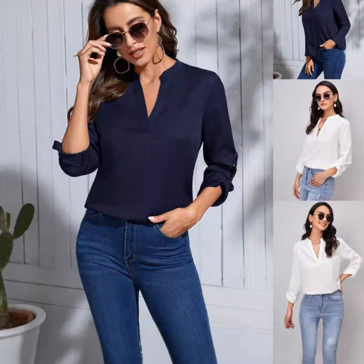 Dame Elegant og moderne bluse skjorte Skovae