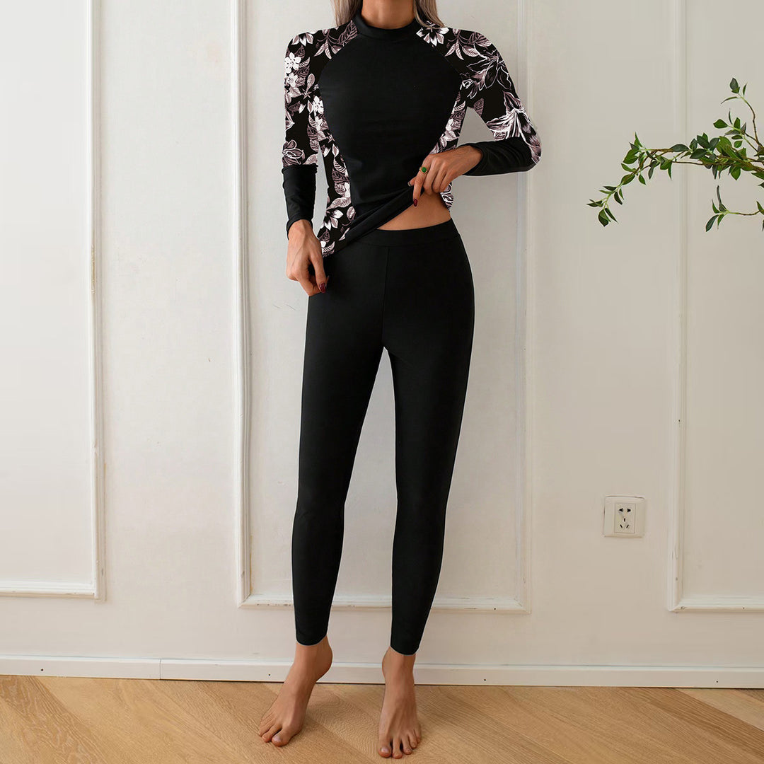 Dame Langærmet Rashguard med floral design Skovae