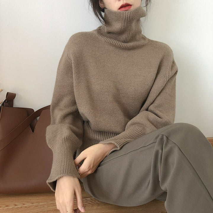 Femme Høj-Hals Lagdelt Strikpullover Stilla