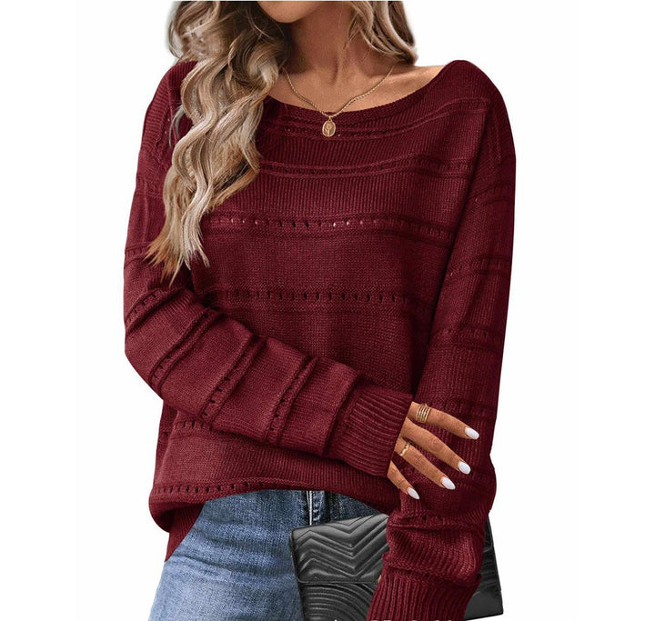 Kvinders strikkede sweater med luftig struktur og løstsiddende design Stilla
