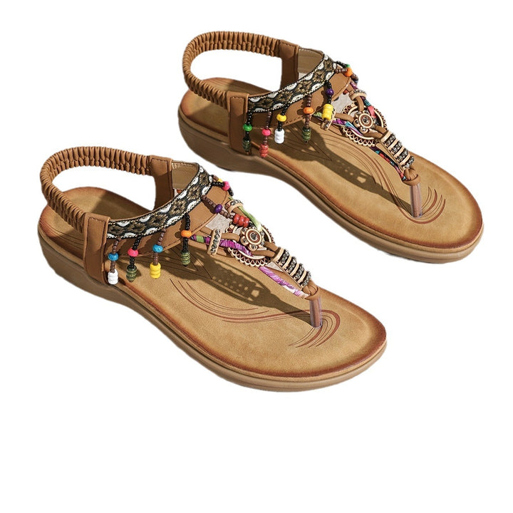 Dame mode flip flops med farverige dekorationer Stilla