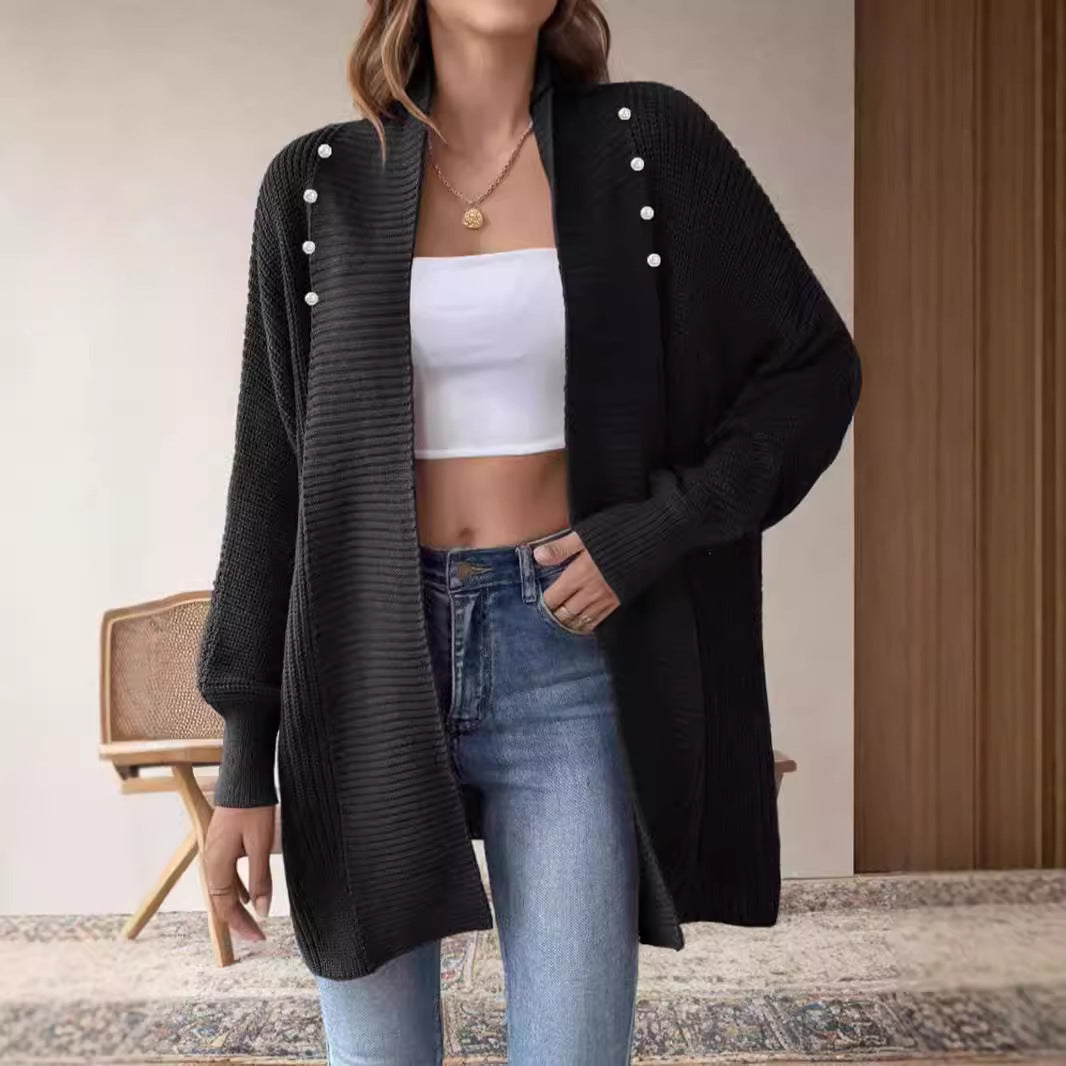 Kvinders cardigan med perleknappede knapper og elegant design Stilla